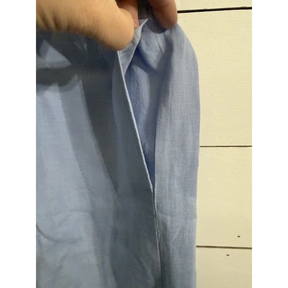 J Crew Skirt‎ Womens Medium Blue Linen Style Paperbag Waist Old Money Classy